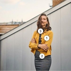 Dynamite Mustard cropped bomber jacket size XXS